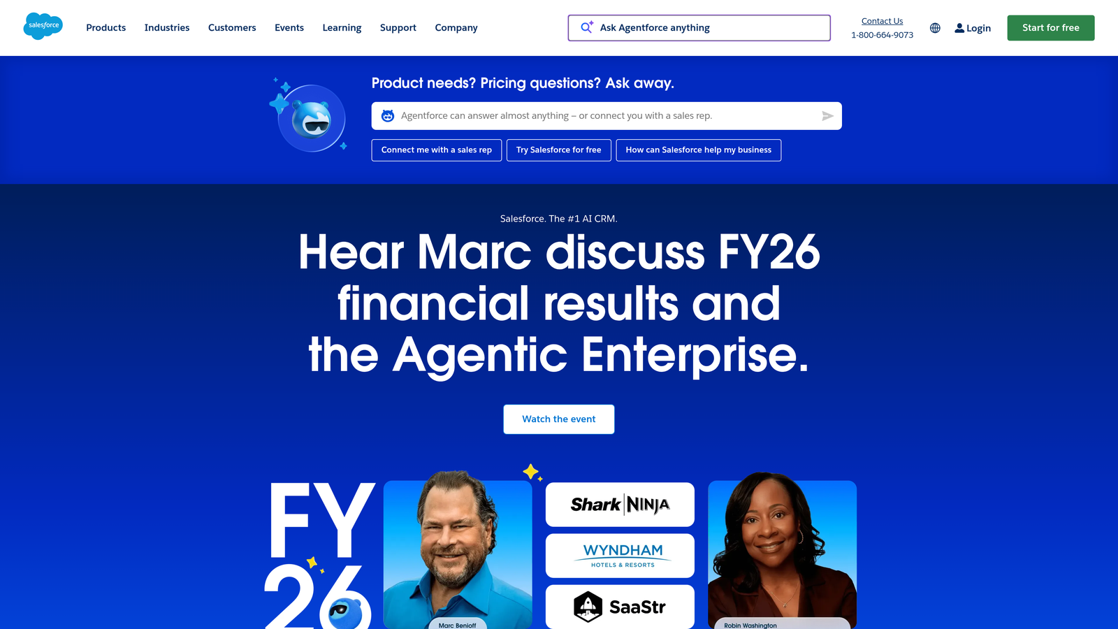 Screenshot of Salesforce Sales Cloud website