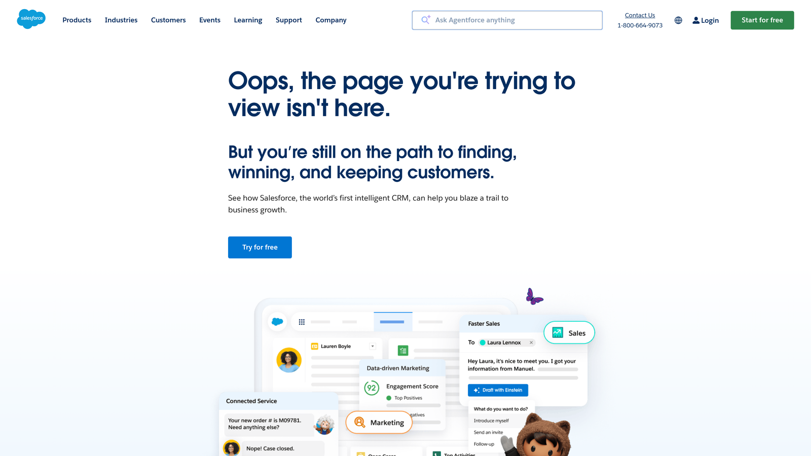 Screenshot of Salesforce Sales Cloud website