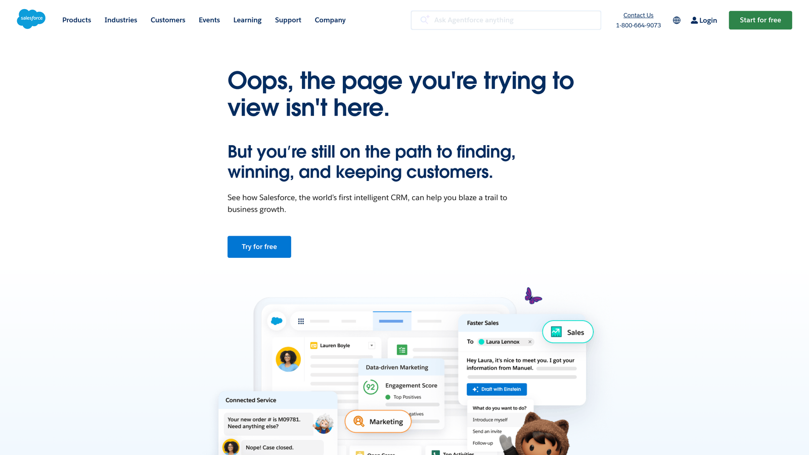 Screenshot of Salesforce Sales Cloud website