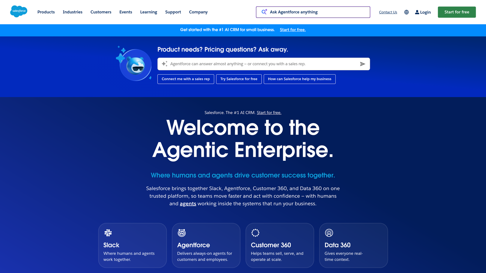 Screenshot of Salesforce Sales Cloud website
