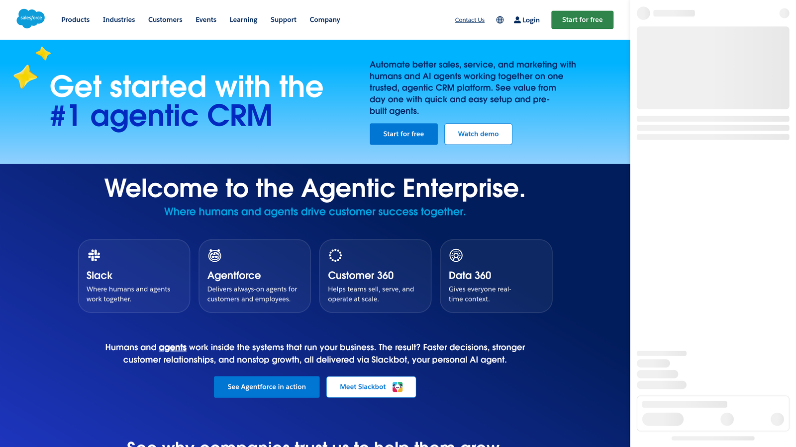 Screenshot of Salesforce Sales Cloud website