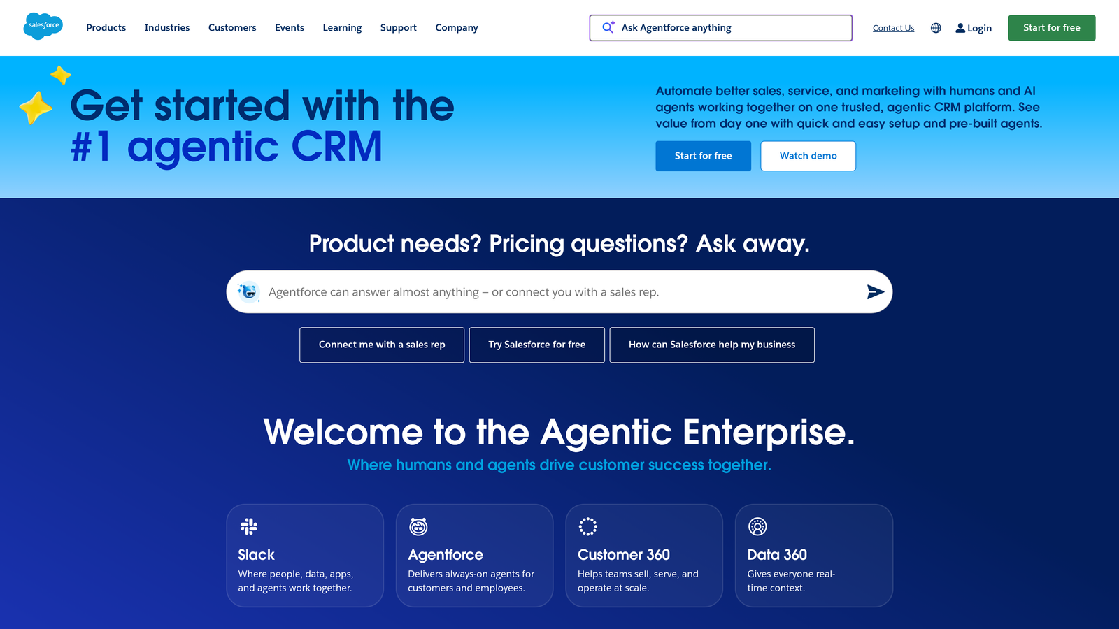 Screenshot of Salesforce Sales Cloud website