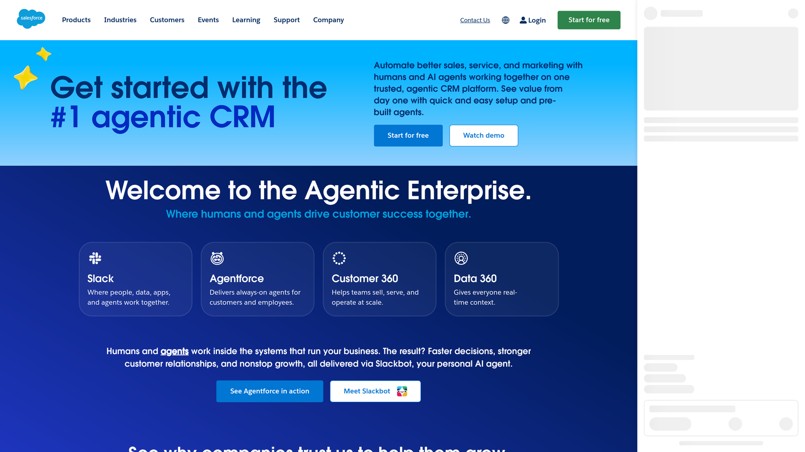 Screenshot of Salesforce Sales Cloud website