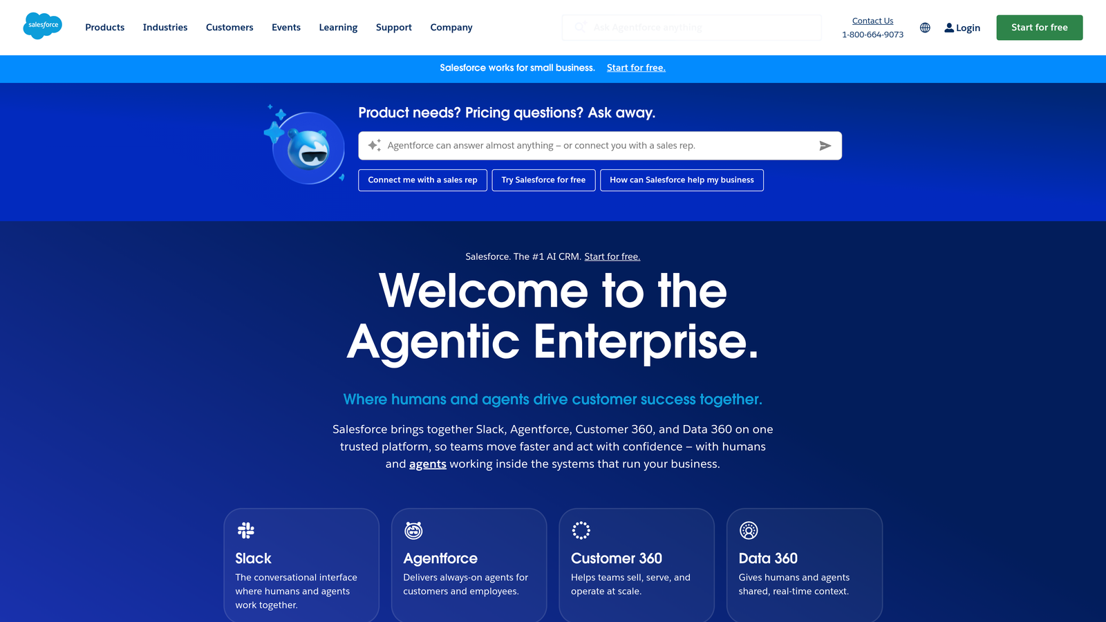 Screenshot of Salesforce website