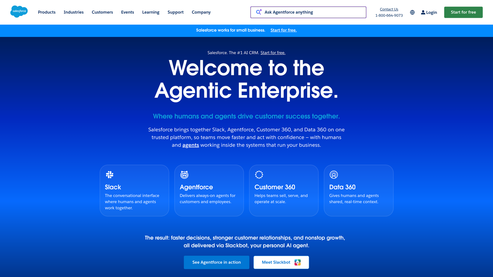 Screenshot of Salesforce website