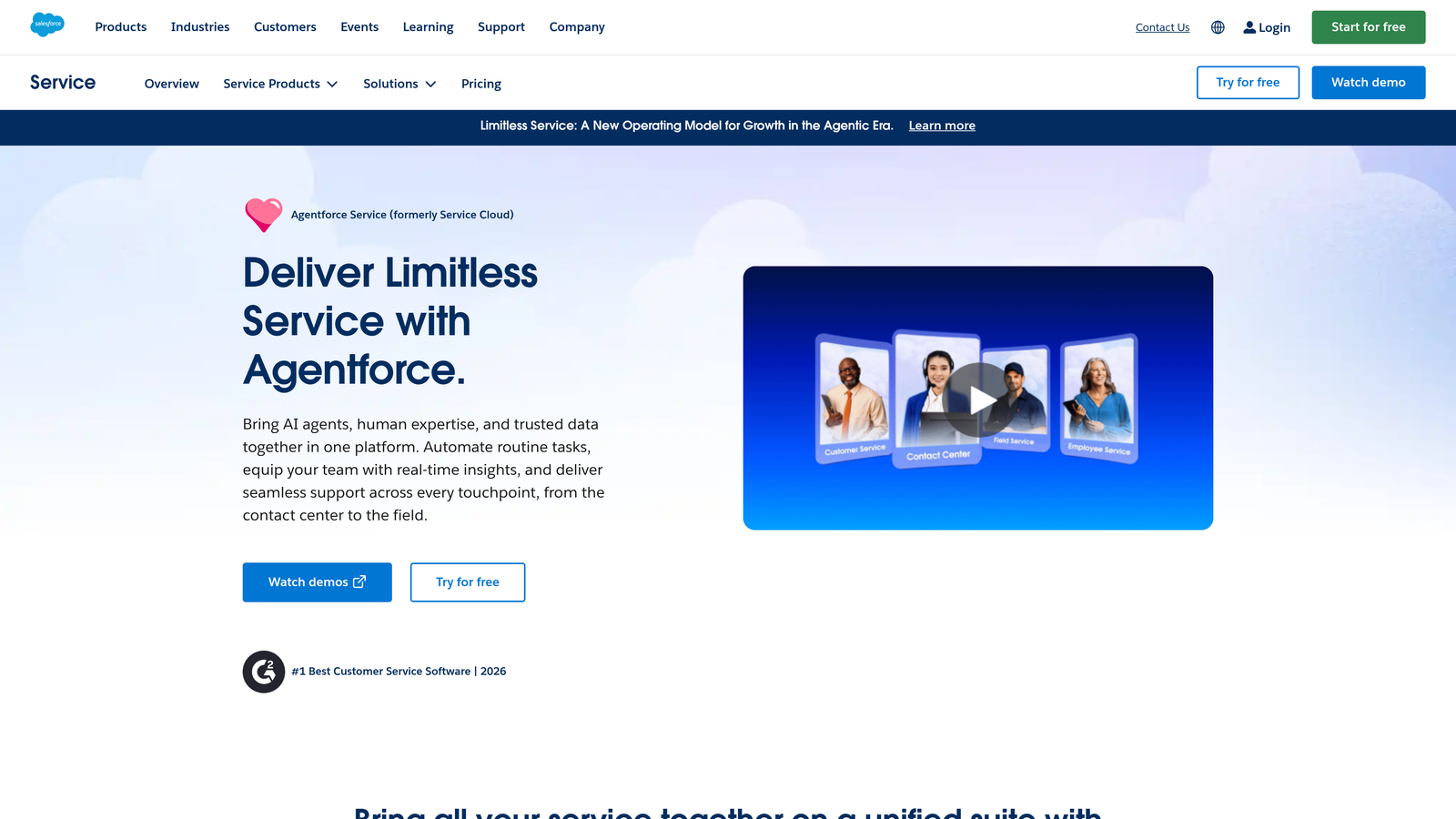 Screenshot of Salesforce Service Cloud Einstein website