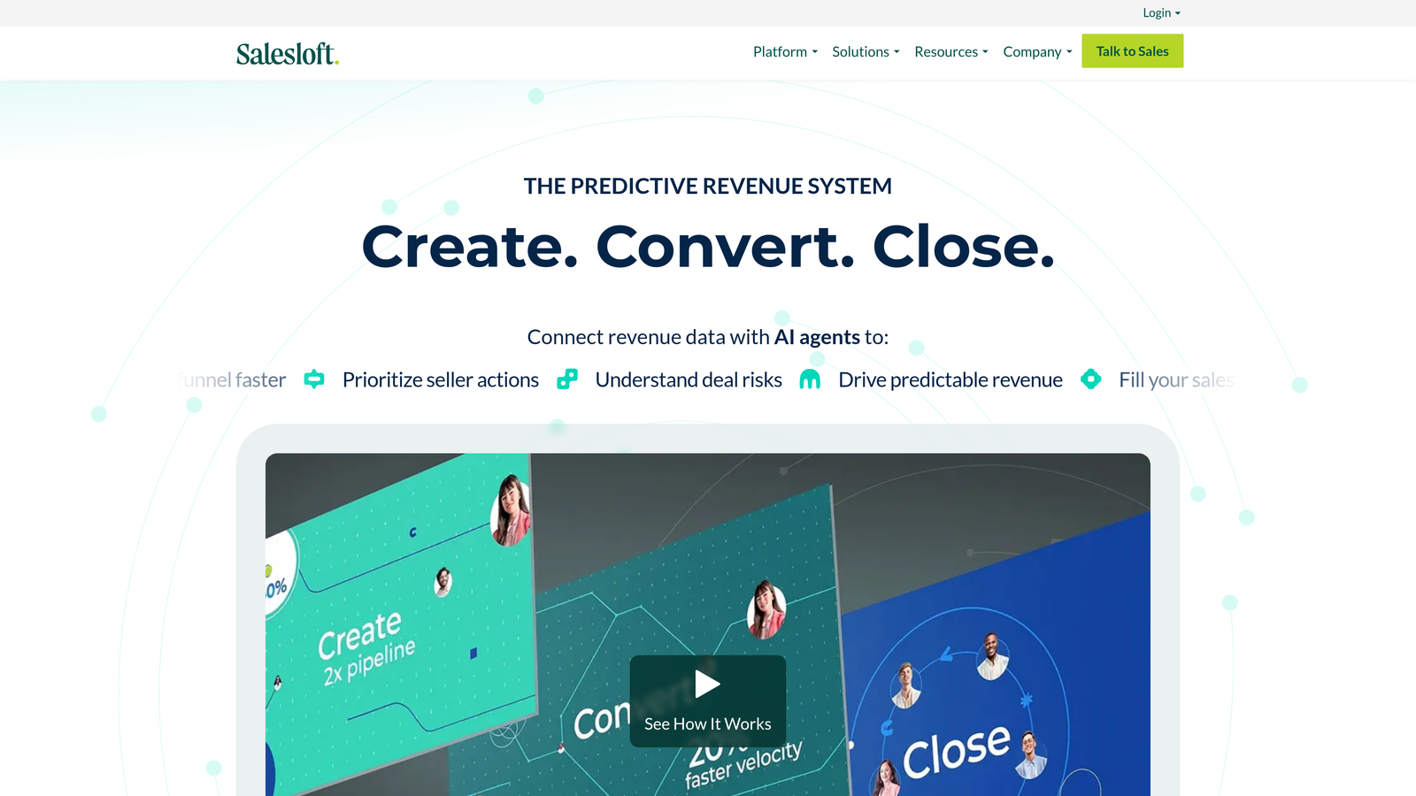 Screenshot of Salesloft website