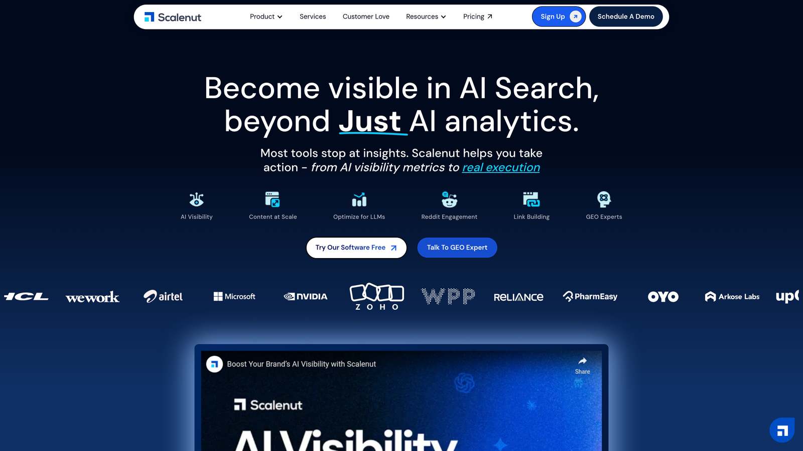 Screenshot of Scalenut website