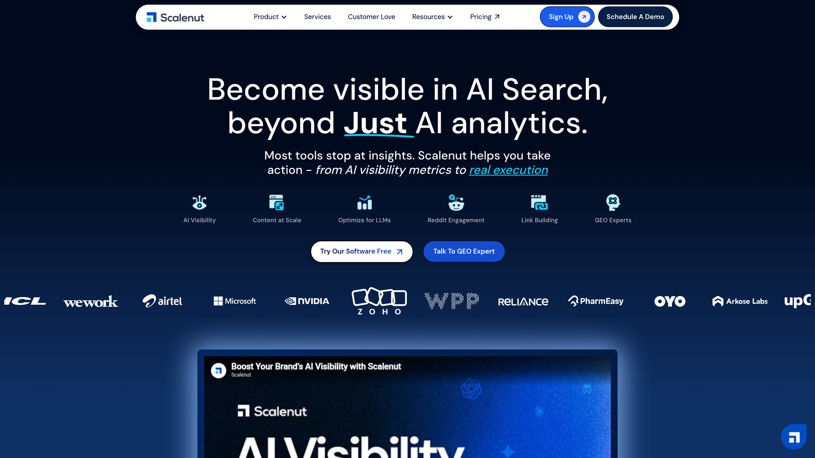 Screenshot of Scalenut website