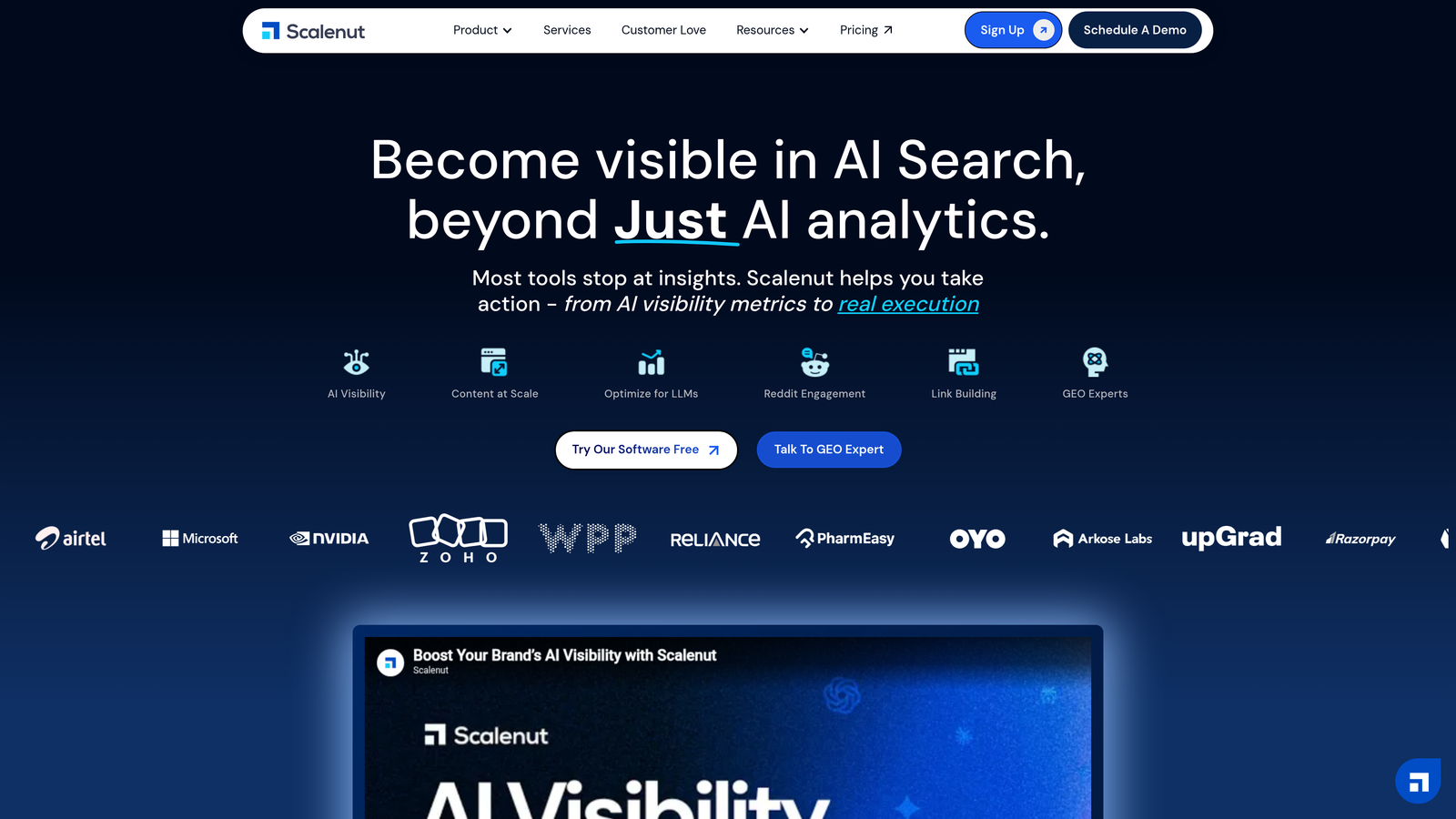Screenshot of Scalenut website