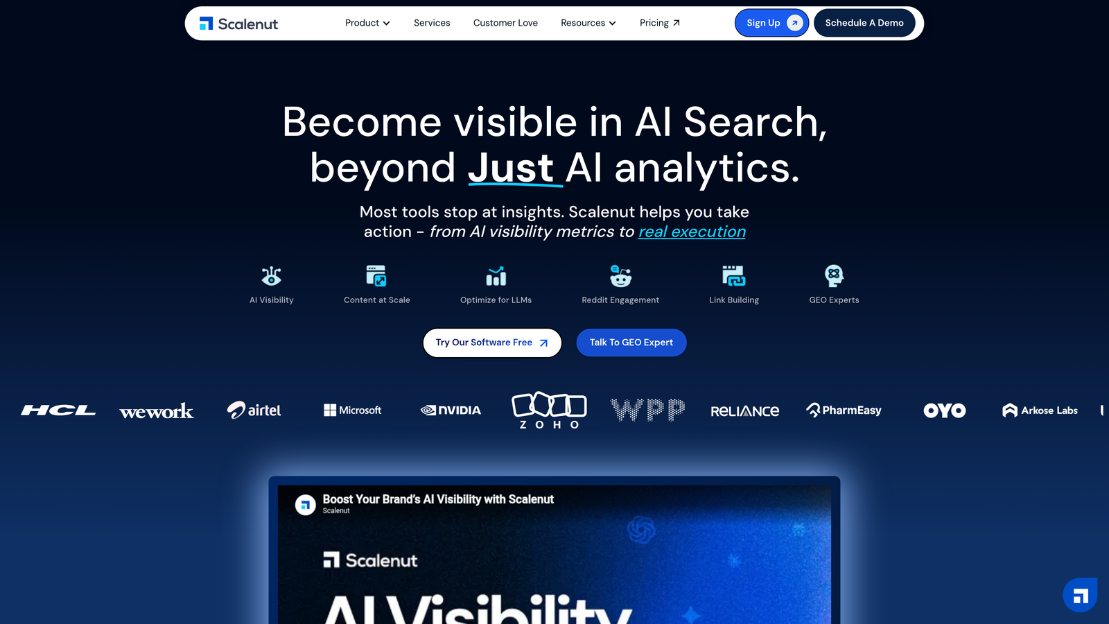 Screenshot of Scalenut website