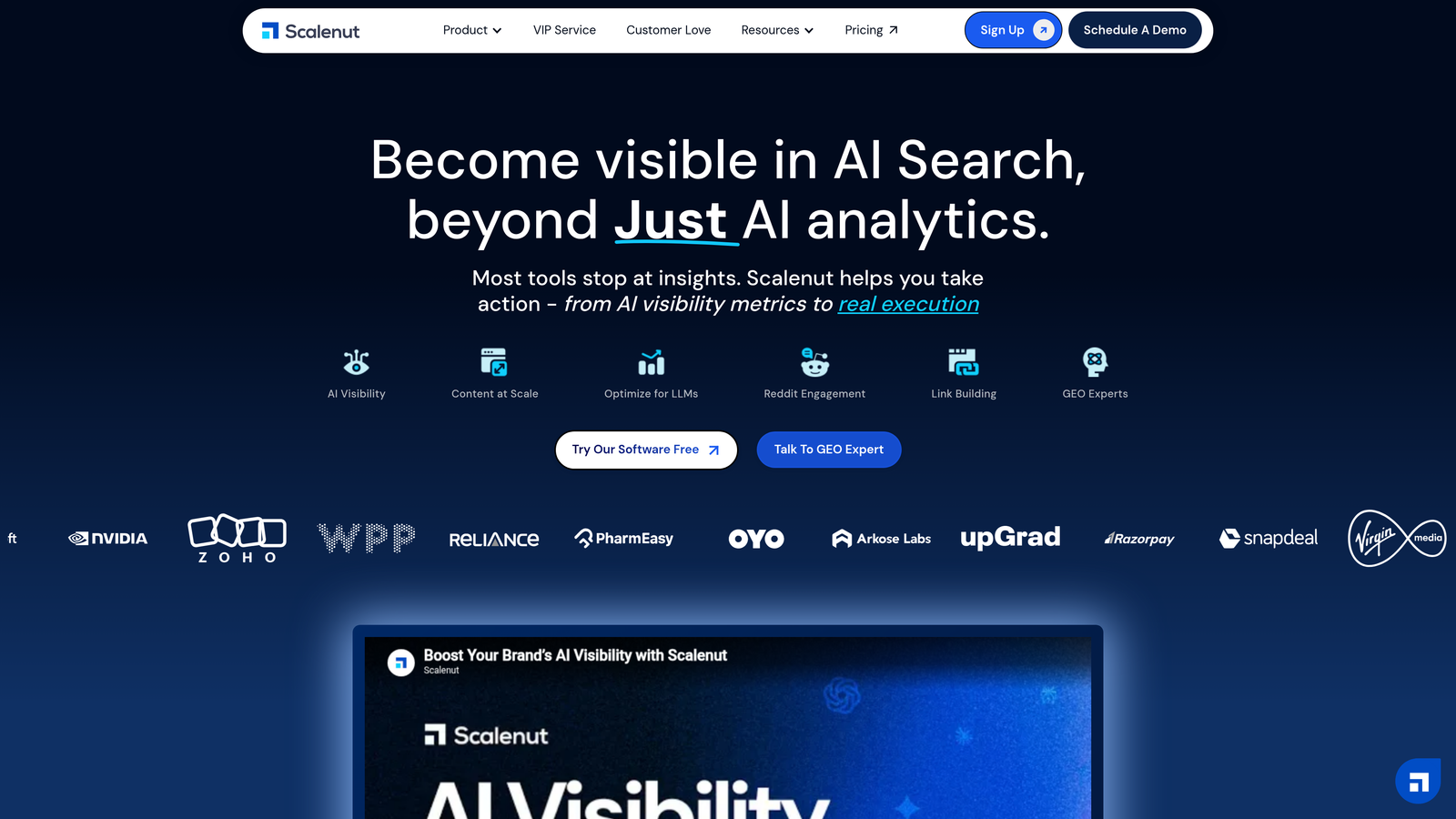 Screenshot of Scalenut website