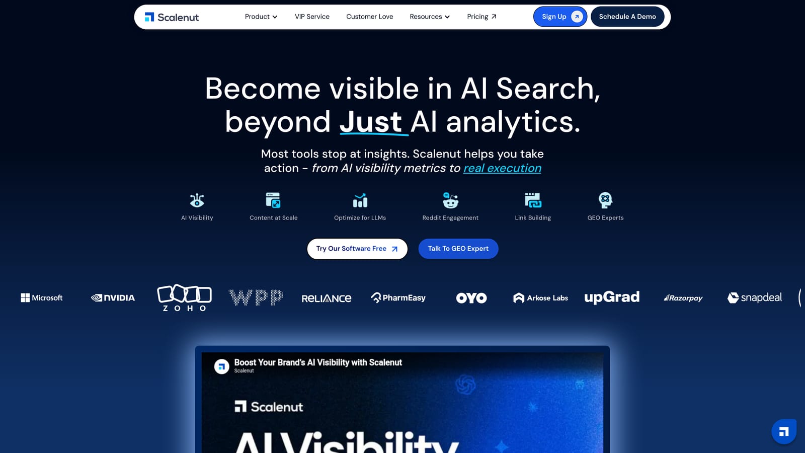 Screenshot of Scalenut website