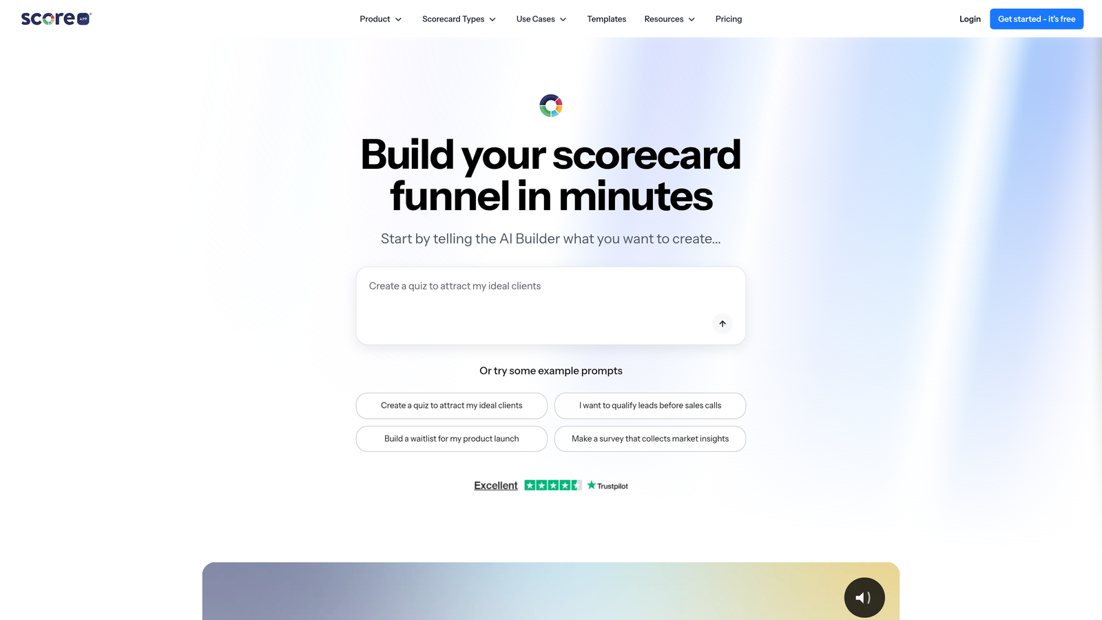 Screenshot of ScoreApp website