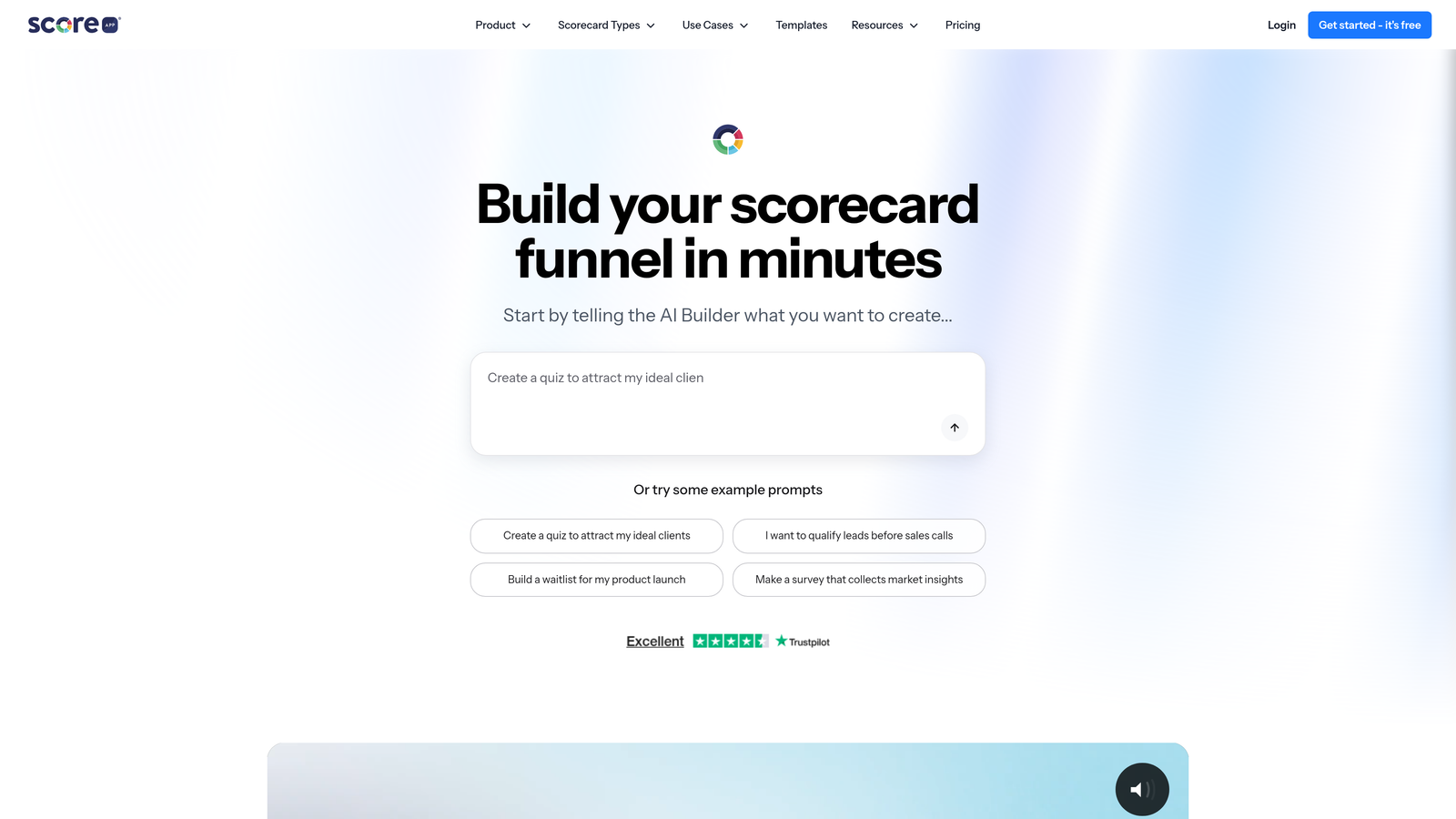 Screenshot of ScoreApp website