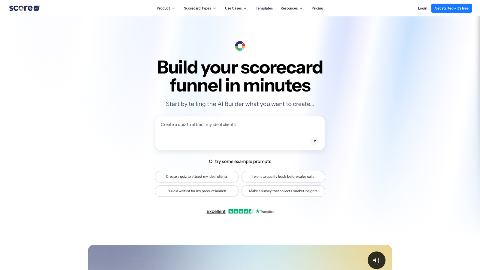 Screenshot of ScoreApp website