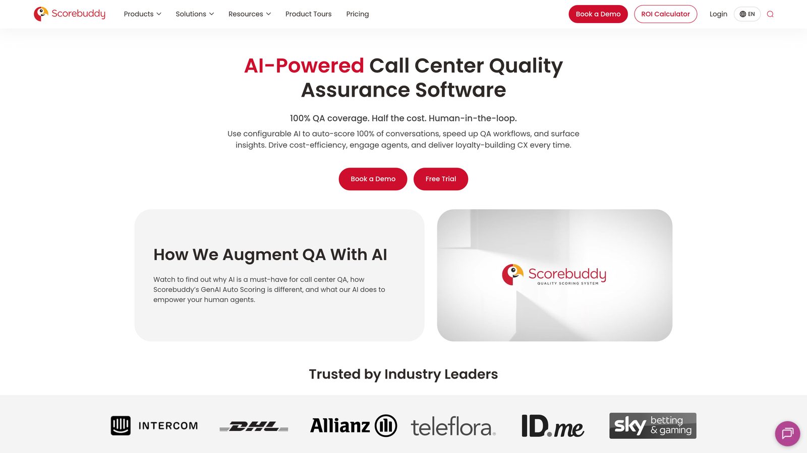Screenshot of Scorebuddy website