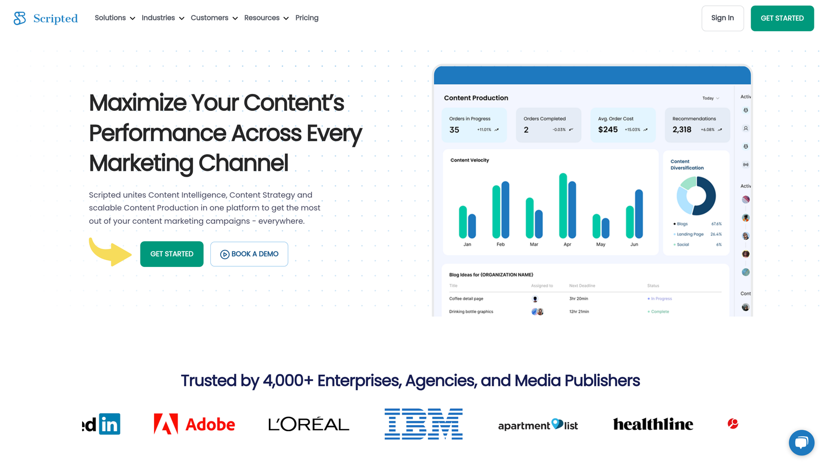 Screenshot of Scripted website