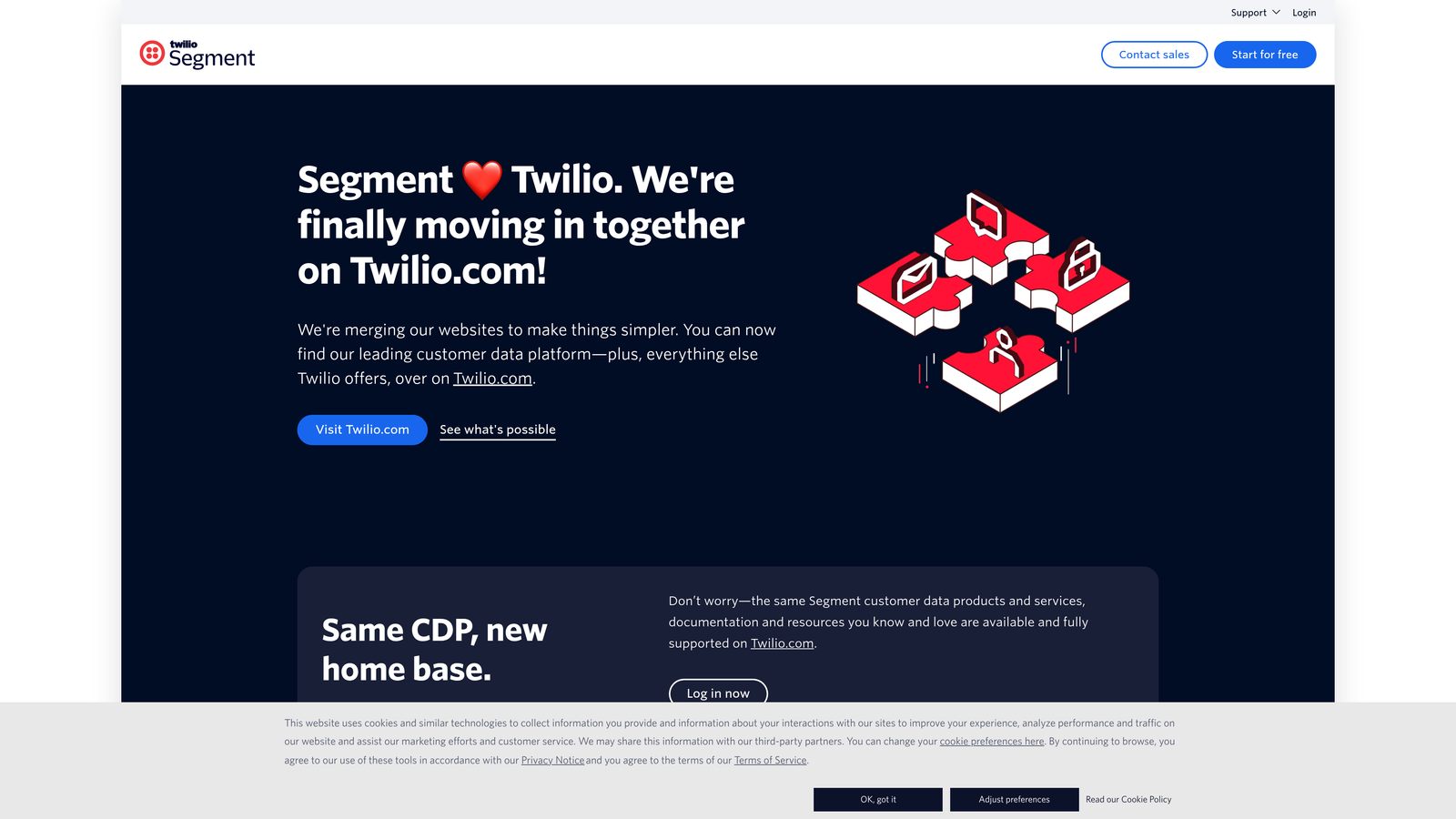 Screenshot of Segment website