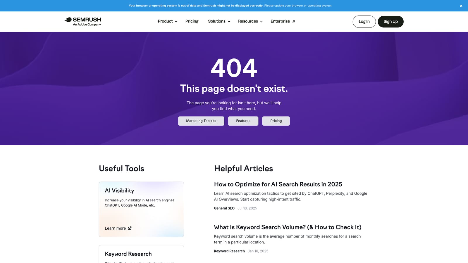 Screenshot of Semrush Brand Monitoring website