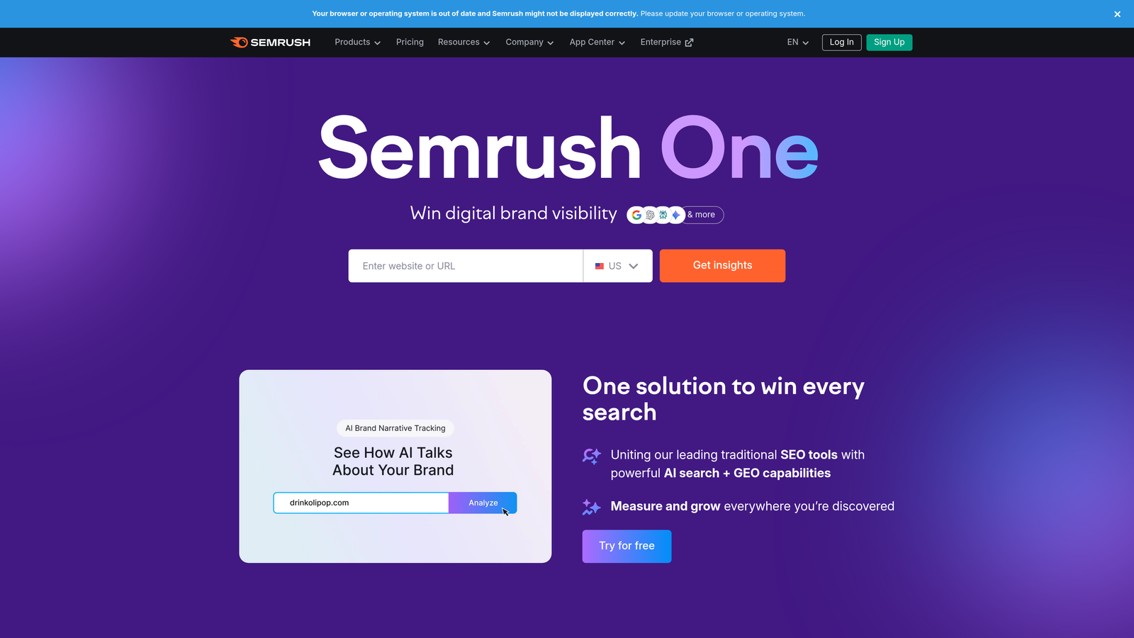 Screenshot of Semrush Content Marketing Toolkit website