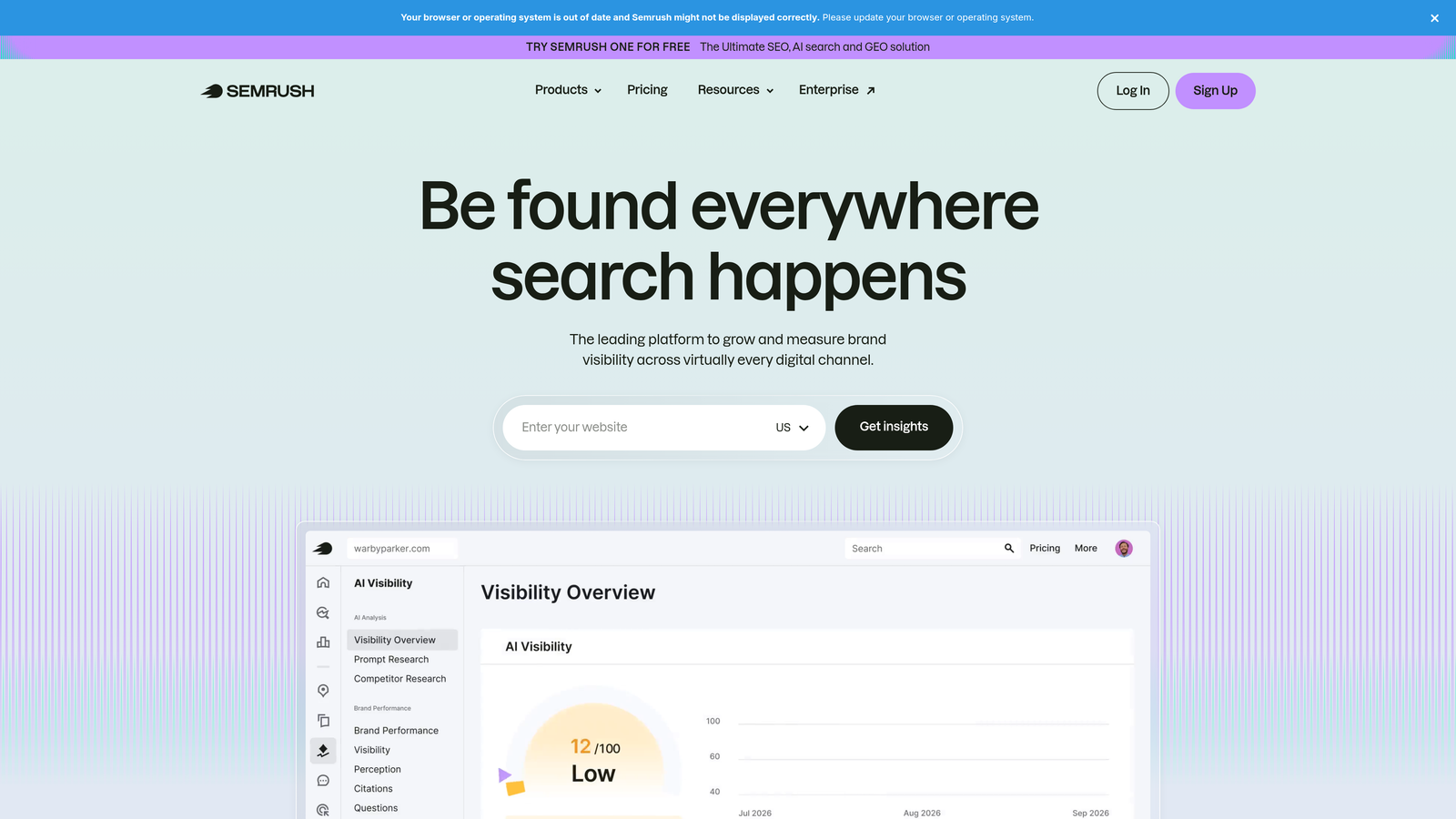 Screenshot of Semrush ContentShake AI website