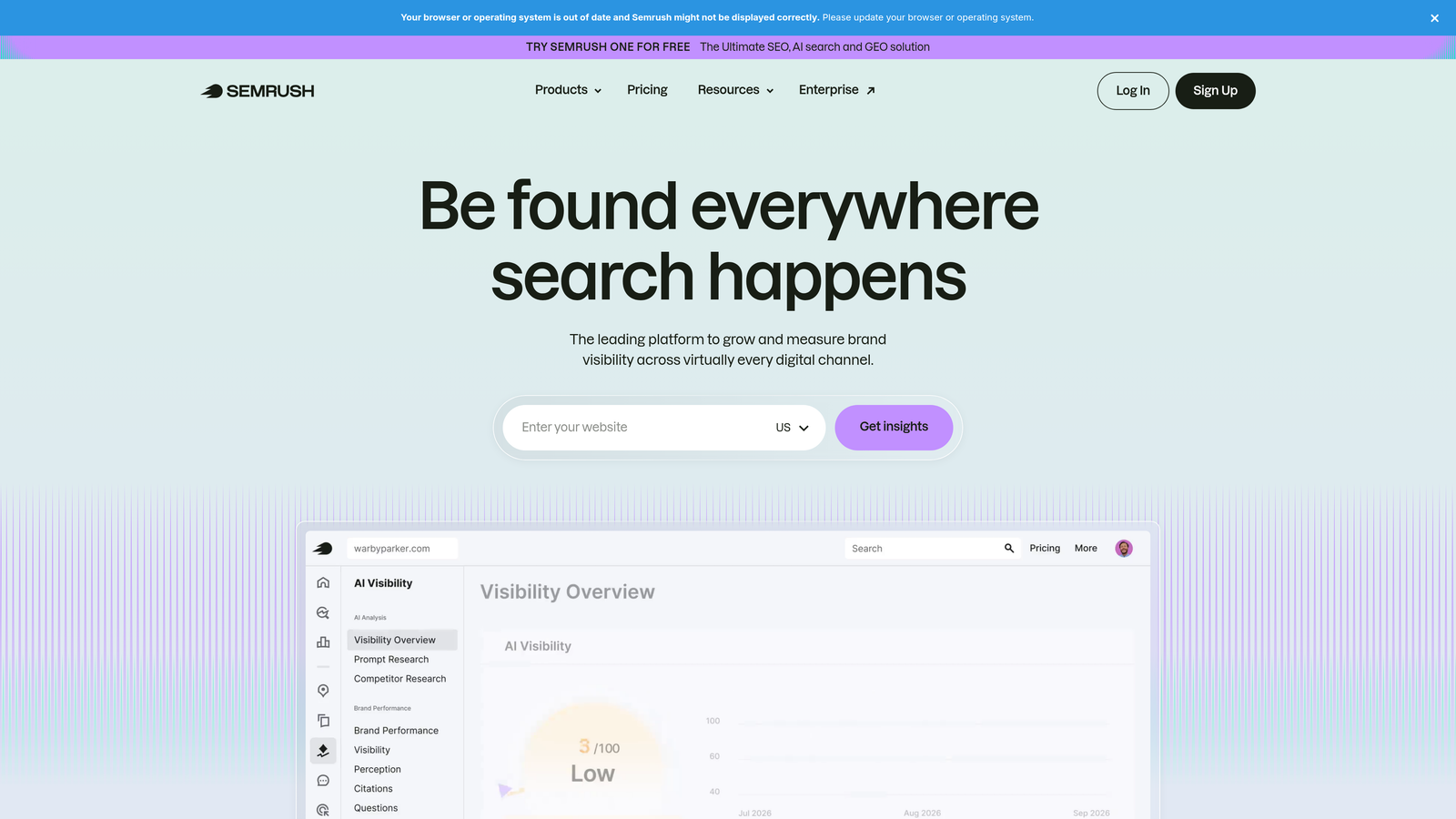 Screenshot of Semrush ContentShake AI website