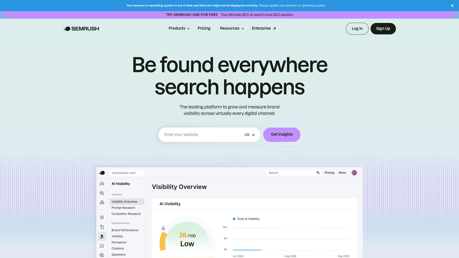 Screenshot of Semrush ContentShake AI website