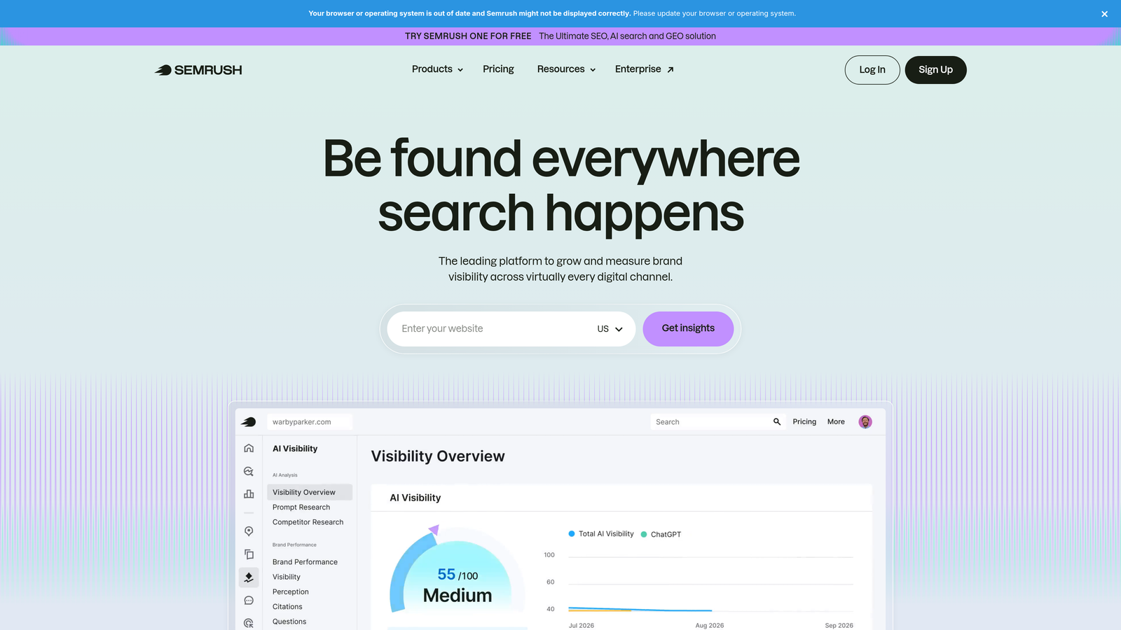 Screenshot of Semrush Copilot website