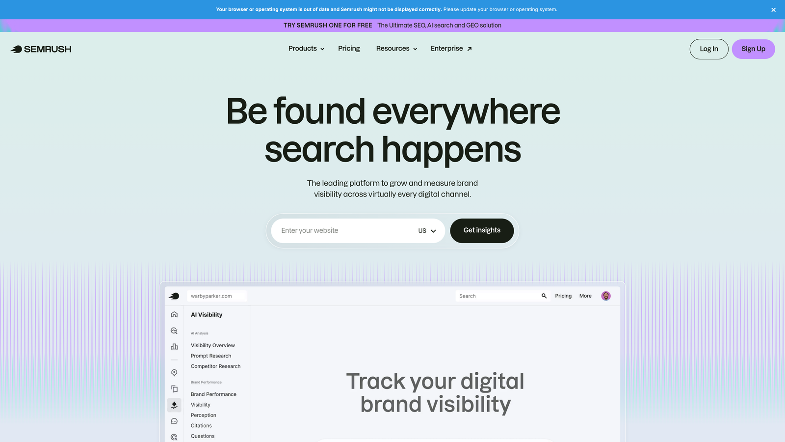 Screenshot of Semrush Site Audit website