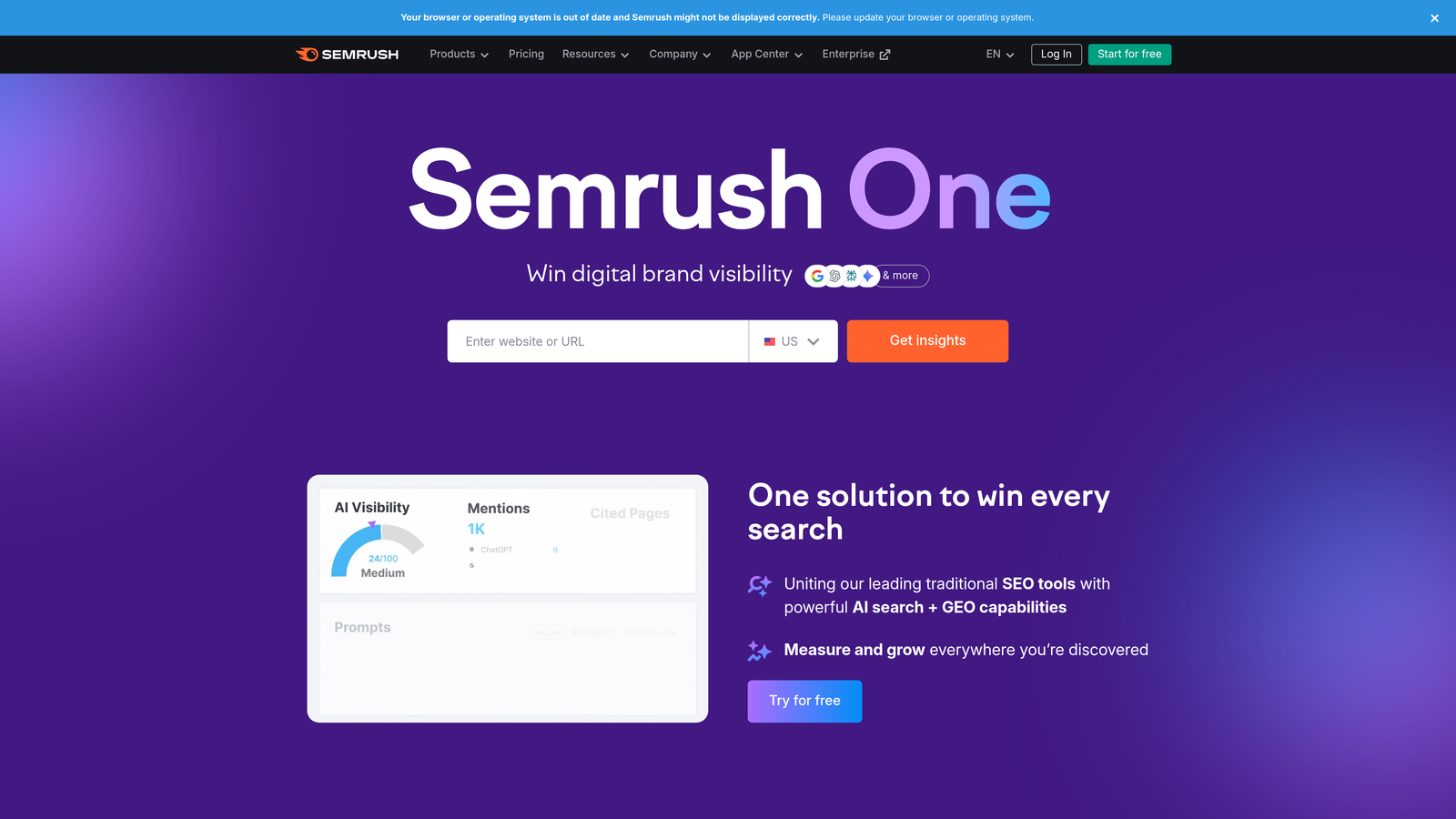 Screenshot of Semrush Writing Assistant website