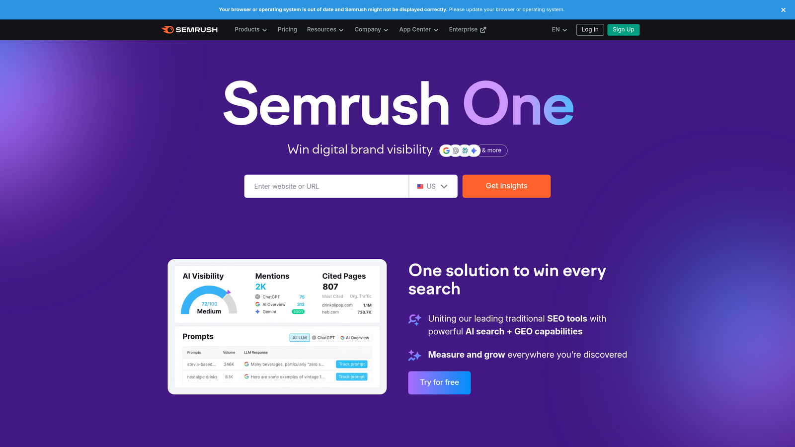 Screenshot of Semrush Writing Assistant website