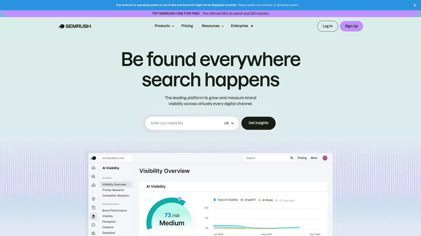 Screenshot of Semrush Writing Assistant website