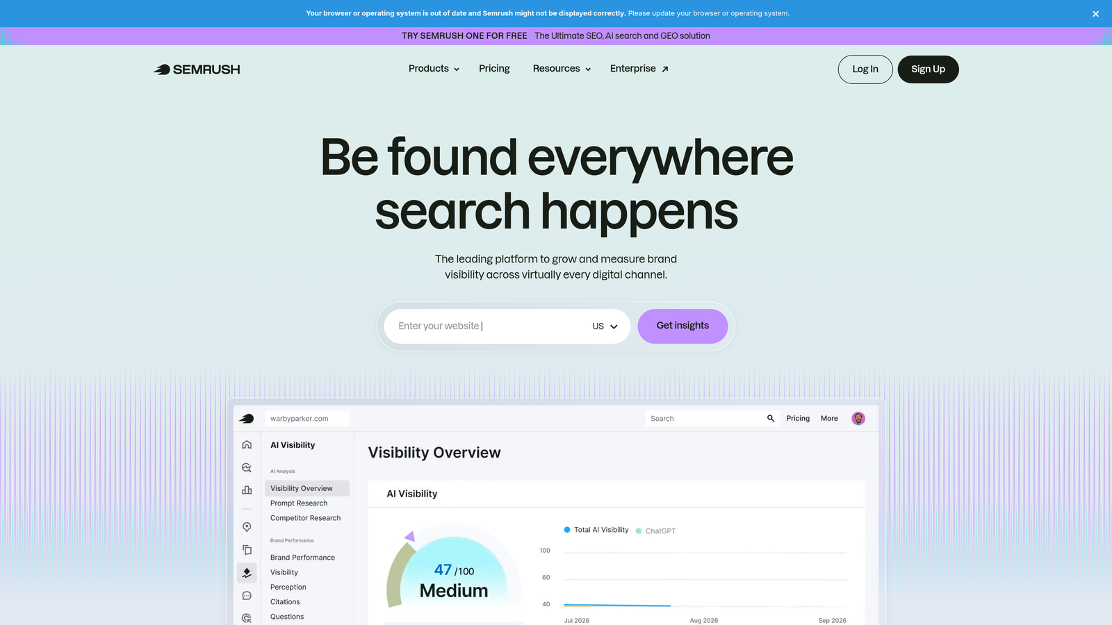 Screenshot of Semrush Writing Assistant website