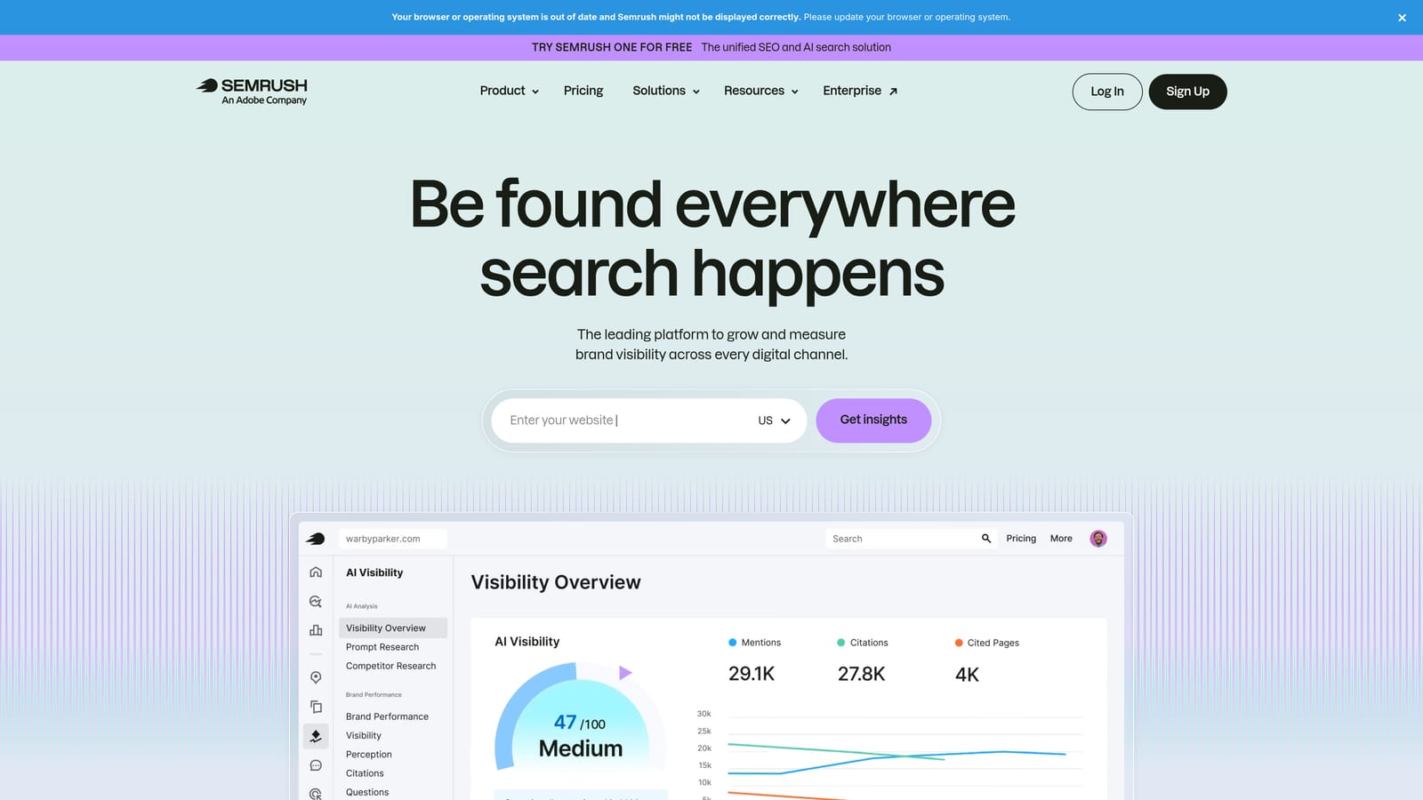 Screenshot of Semrush Writing Assistant website