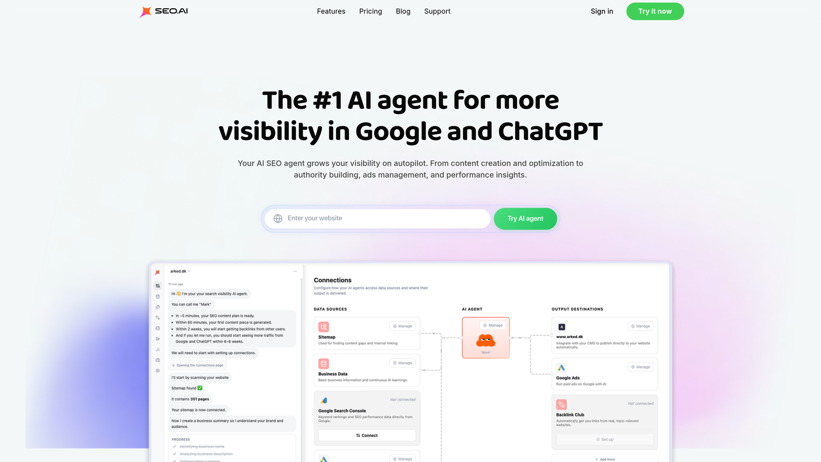 Screenshot of SEO.ai website
