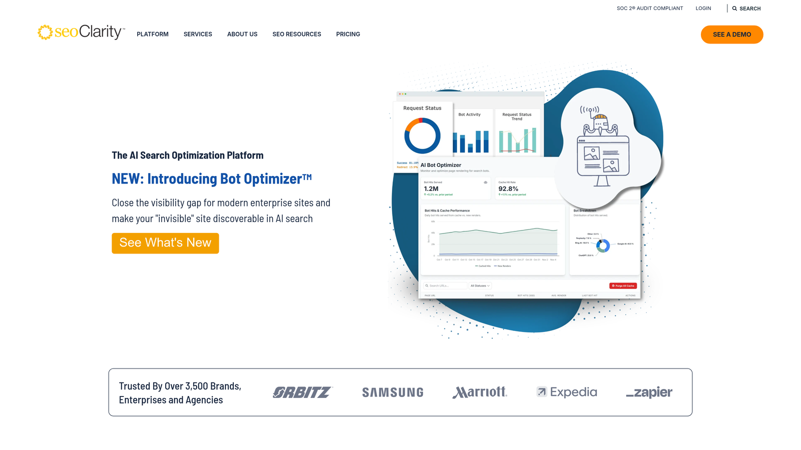Screenshot of seoClarity website