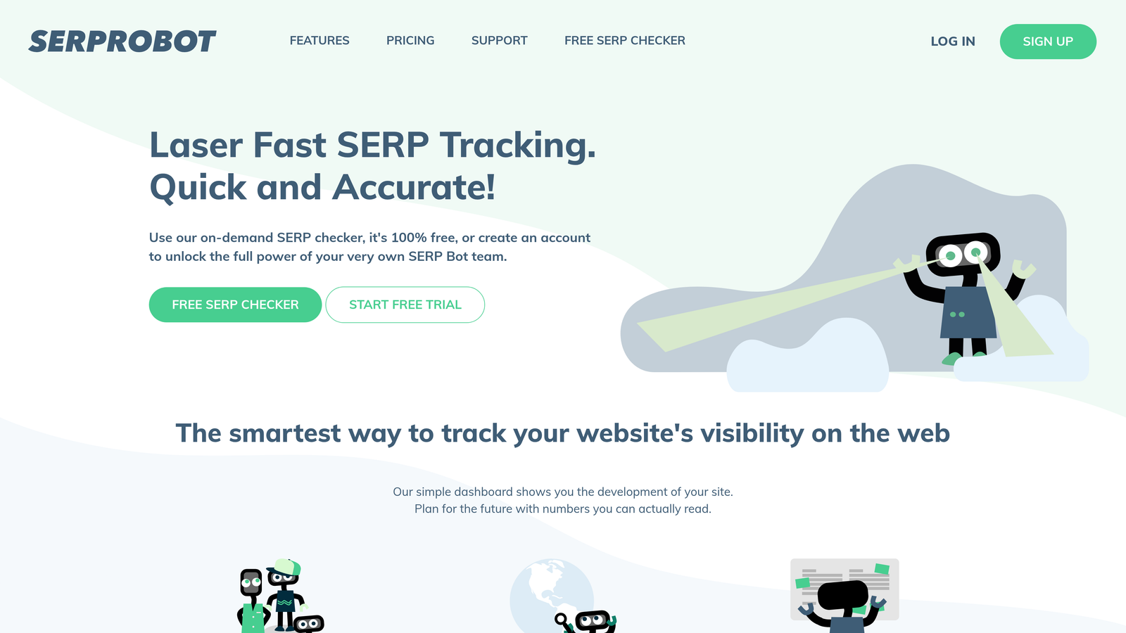 Screenshot of SERProbot website