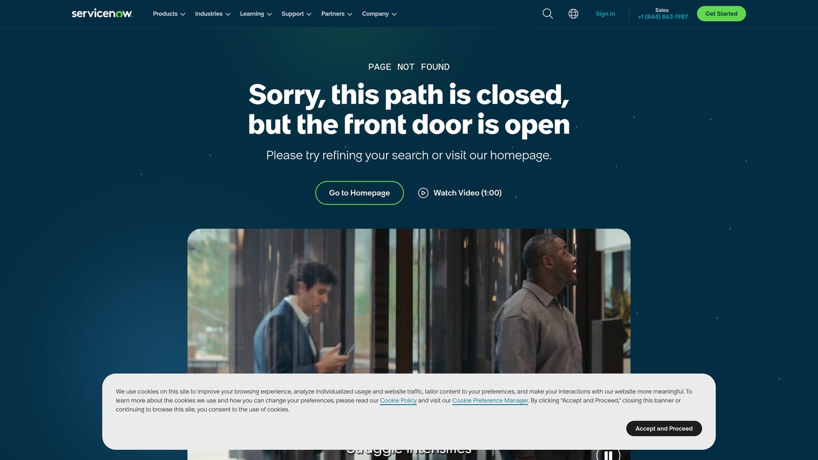 Screenshot of ServiceNow AI Agents website