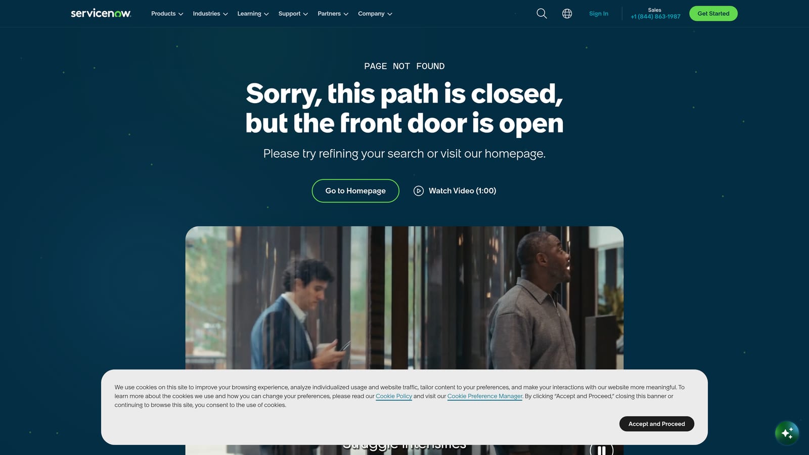 Screenshot of ServiceNow AI website