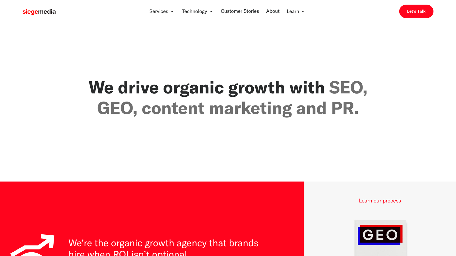 Screenshot of Siege Media website