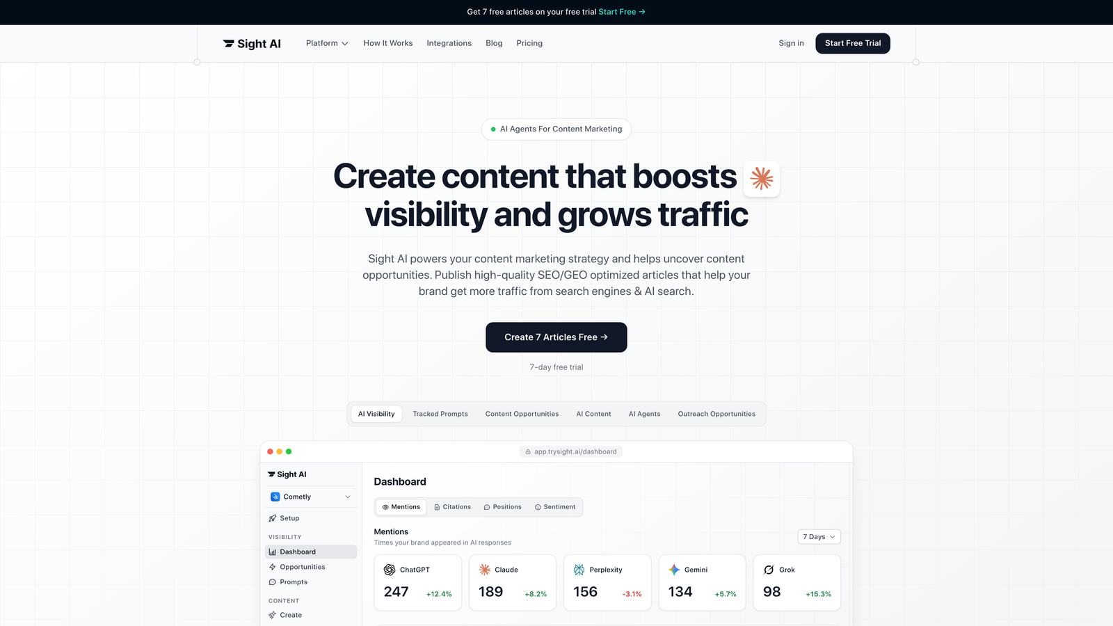 Screenshot of Sight AI website