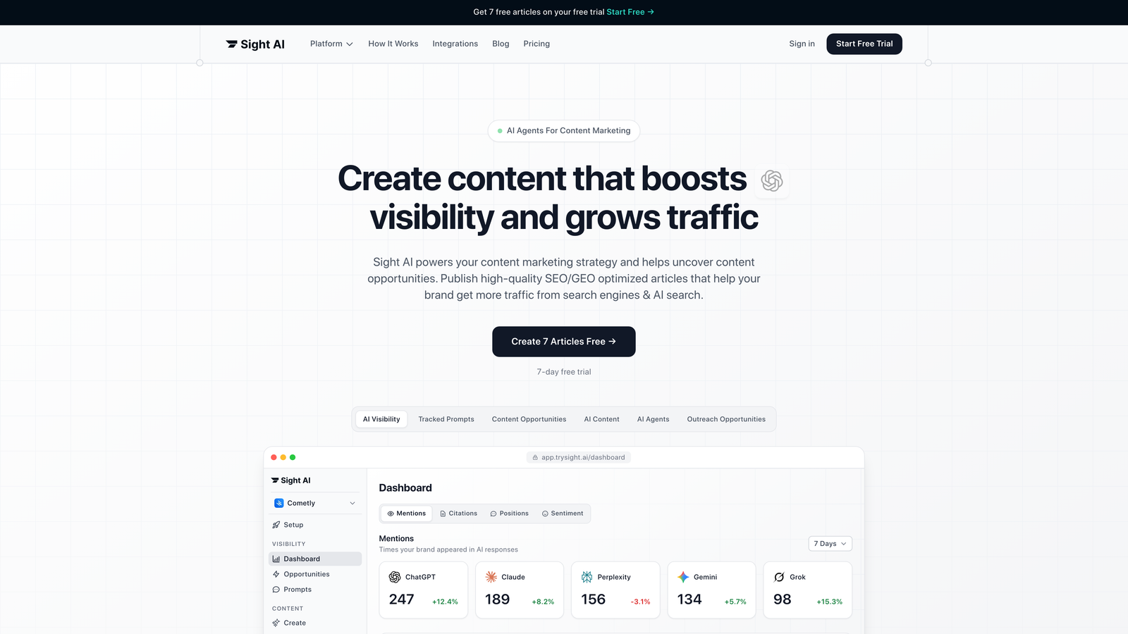 Screenshot of Sight AI website
