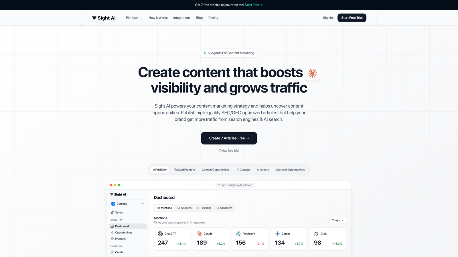 Screenshot of Sight AI website