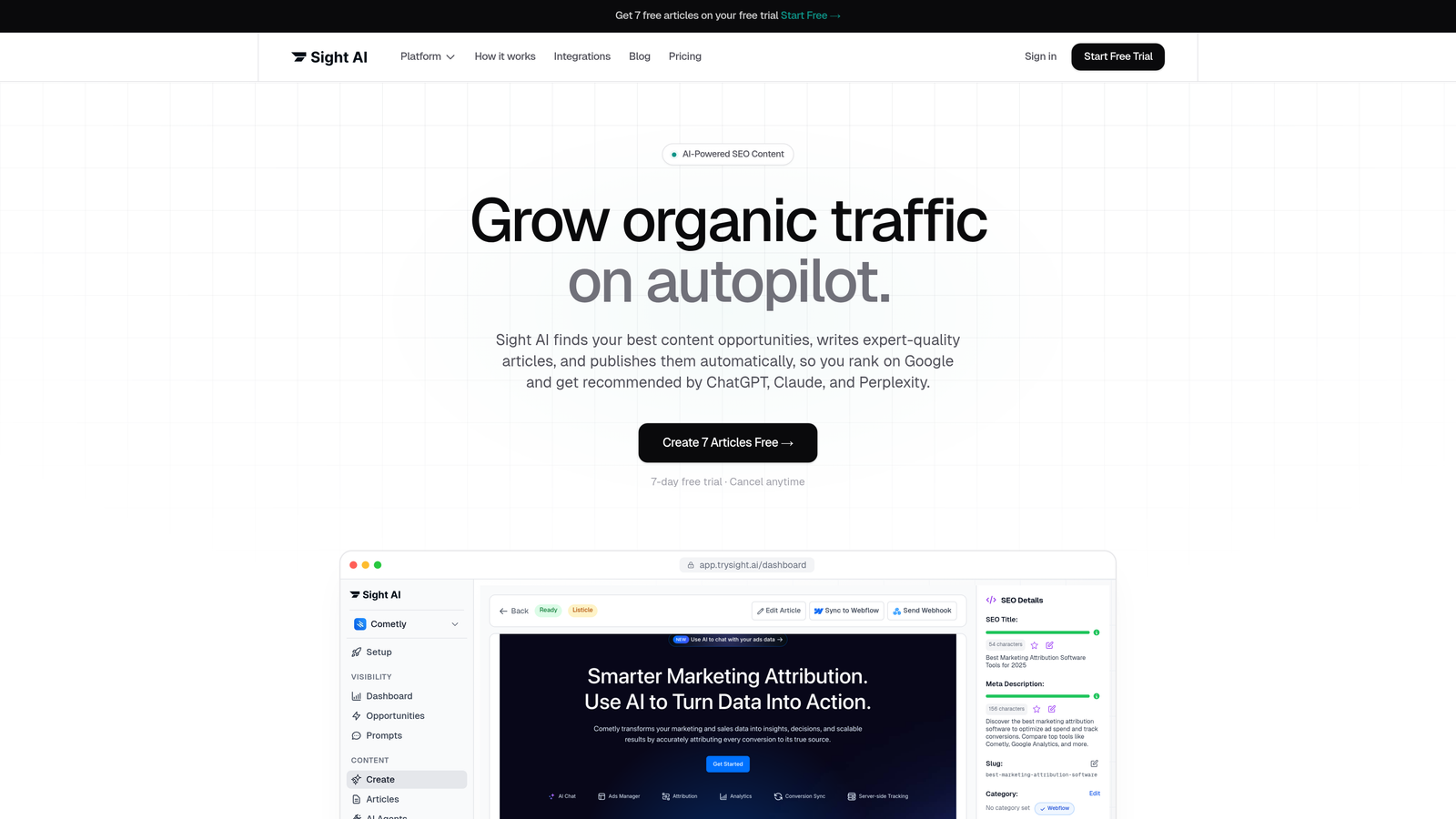 Screenshot of Sight AI website