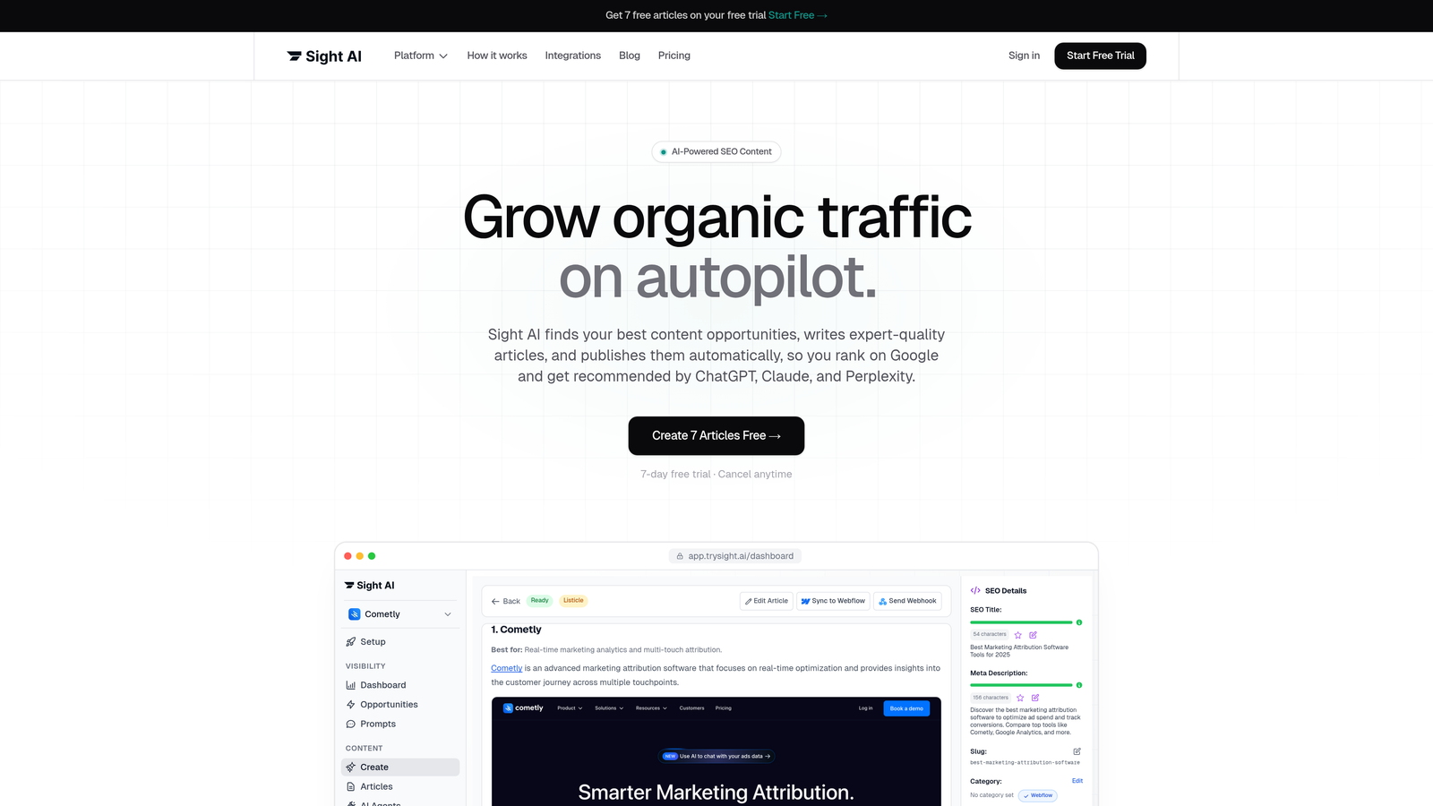 Screenshot of Sight AI website