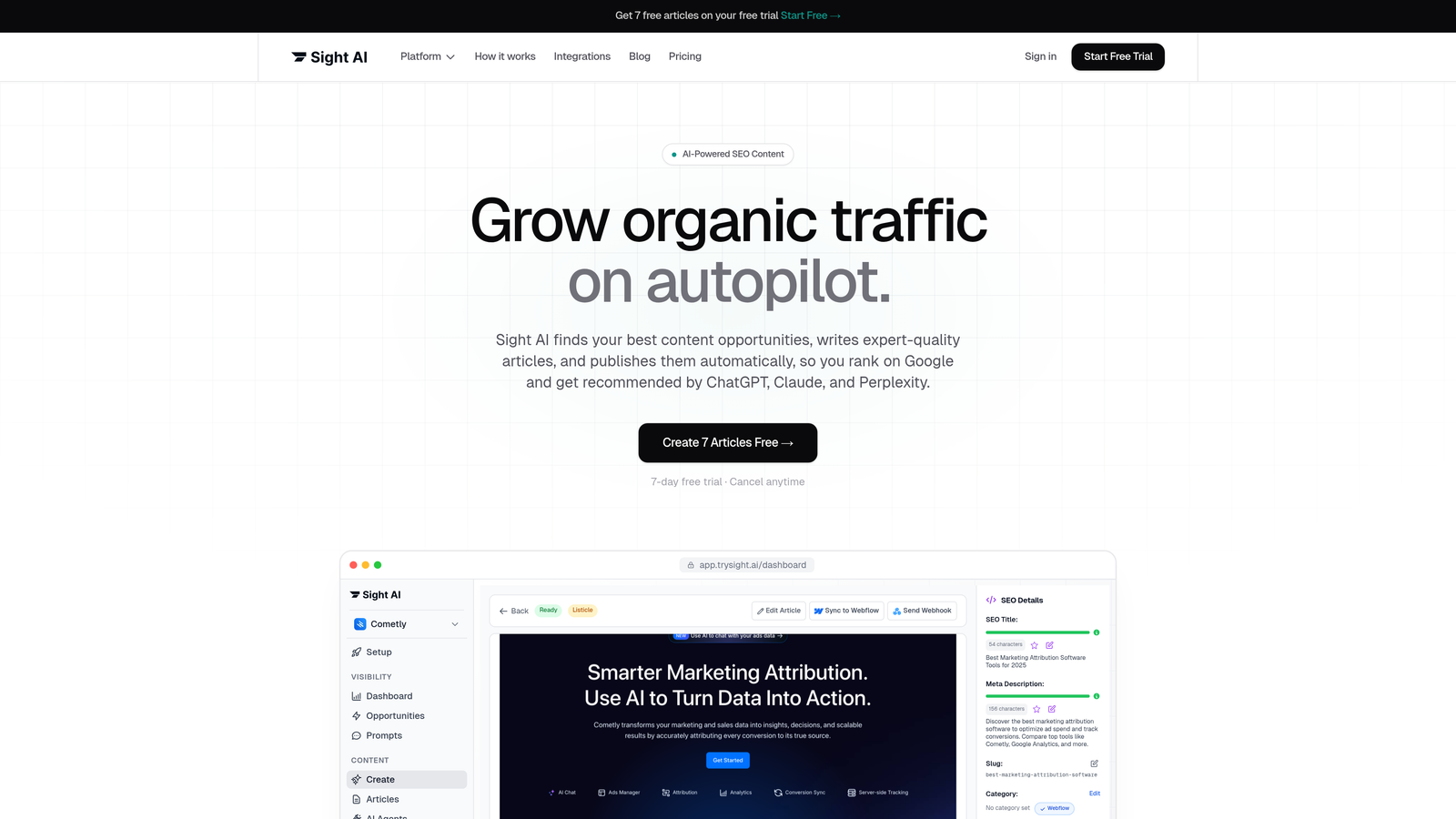 Screenshot of Sight AI website