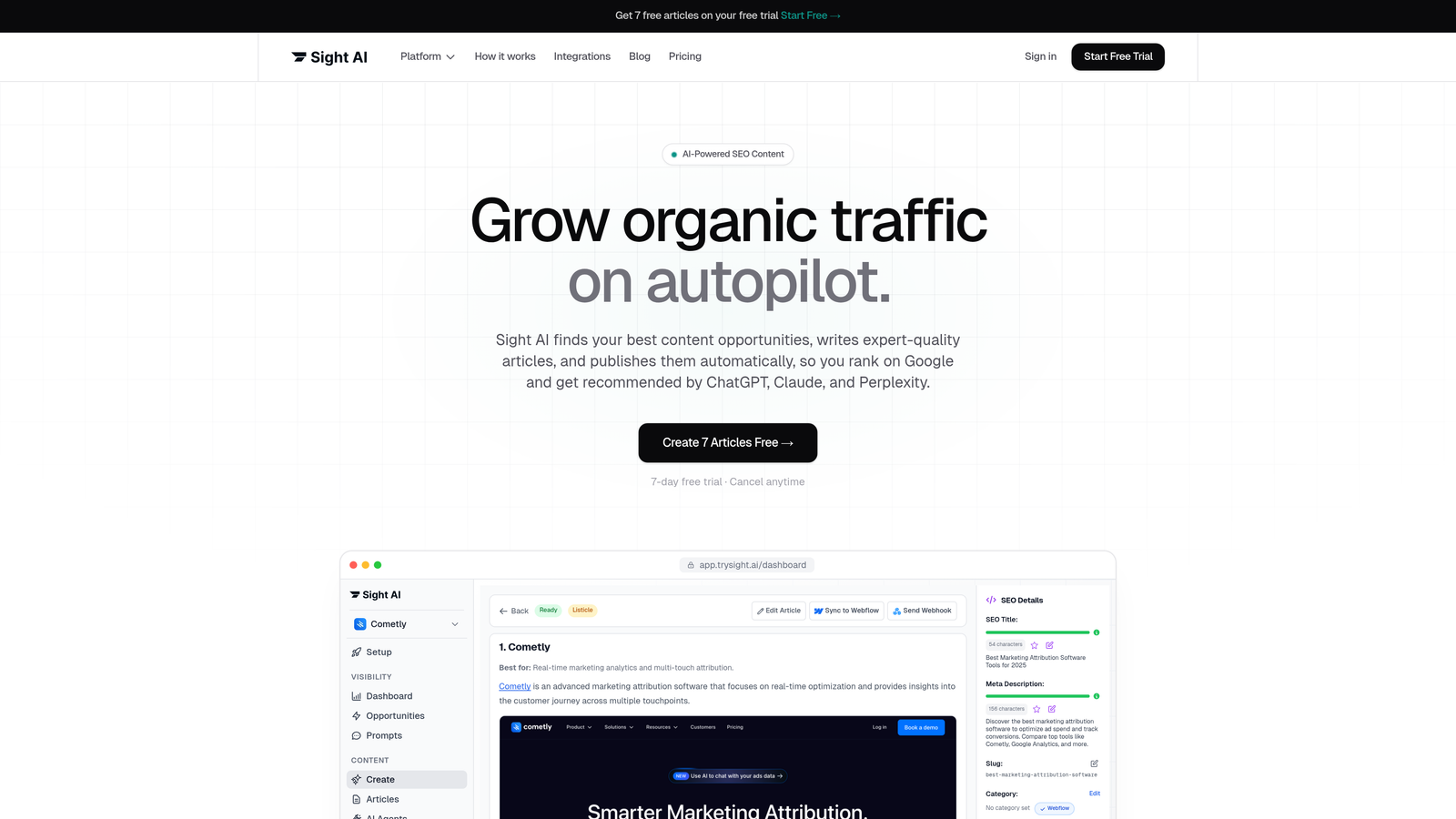 Screenshot of Sight AI website