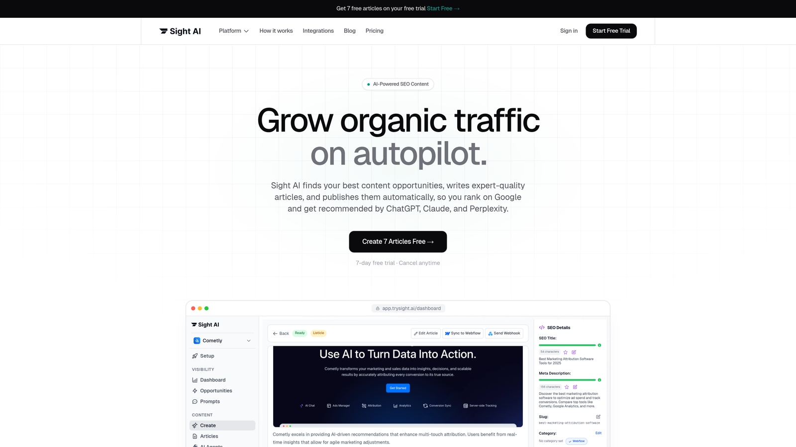 Screenshot of Sight AI website