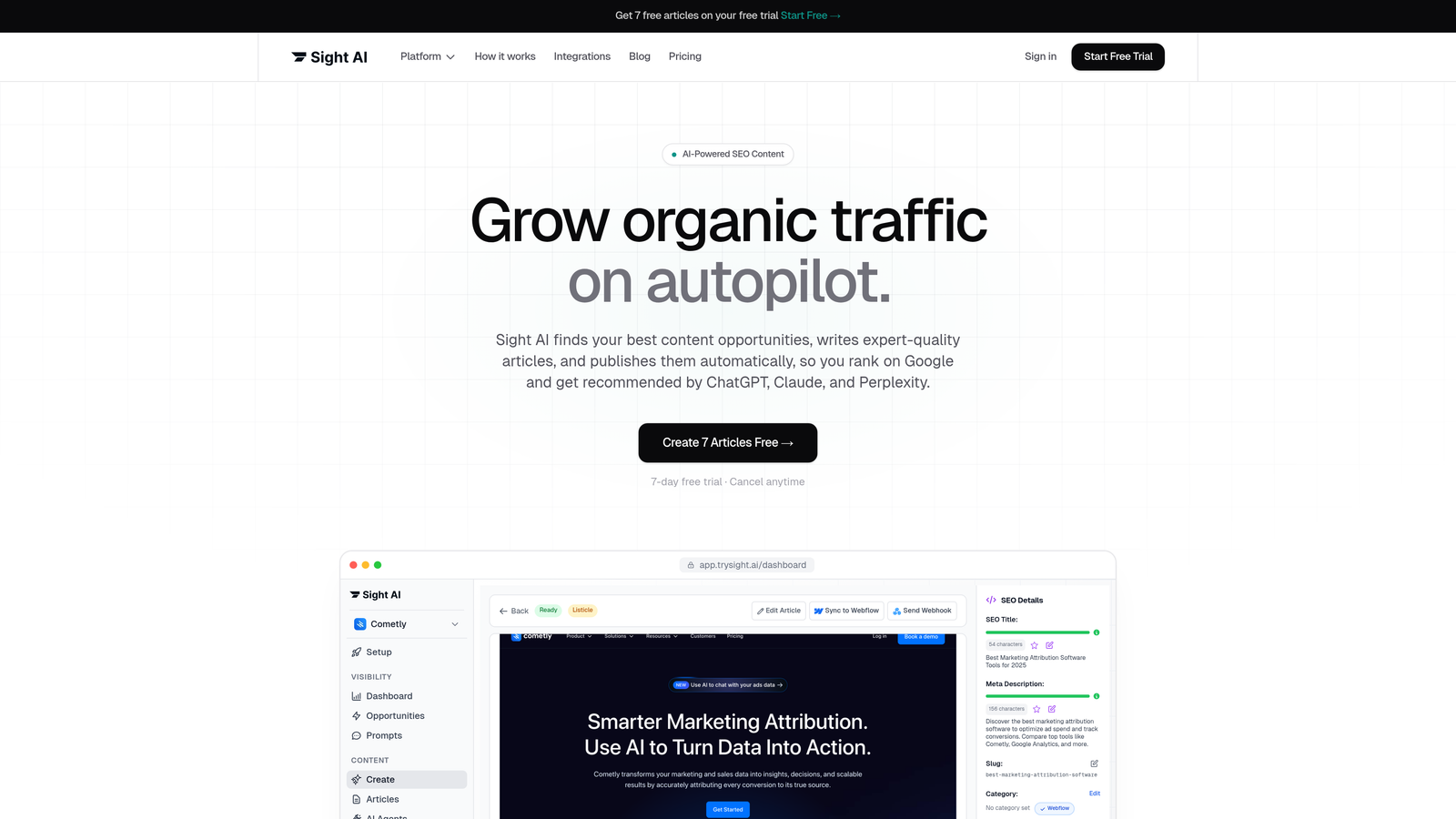 Screenshot of Sight AI website